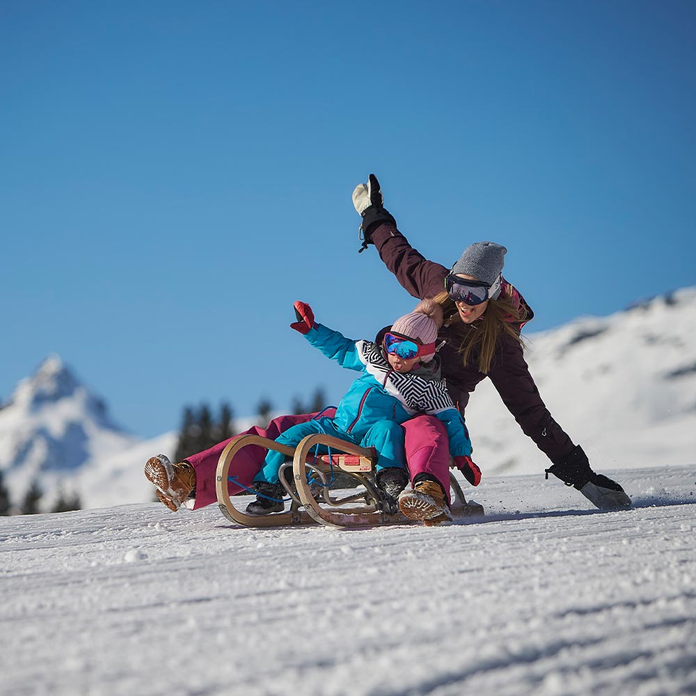 rodeln saalbach familie